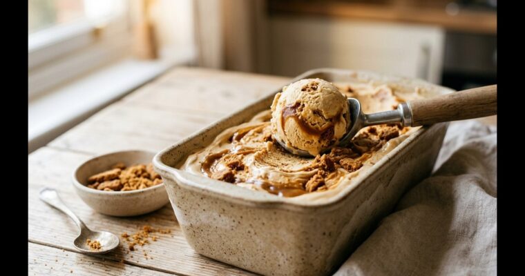 Biscoff Cookie Ice Cream (No-Churn)