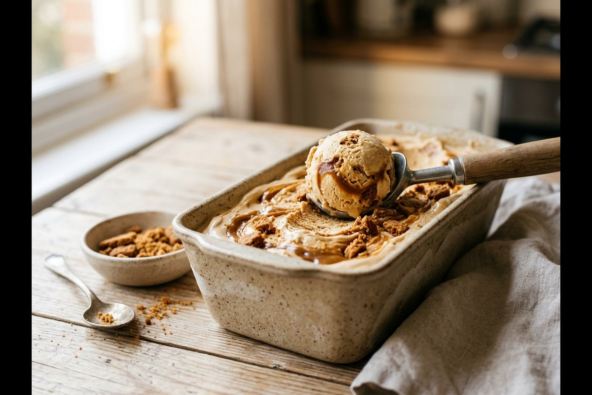 Biscoff Cookie Ice Cream (No-Churn)