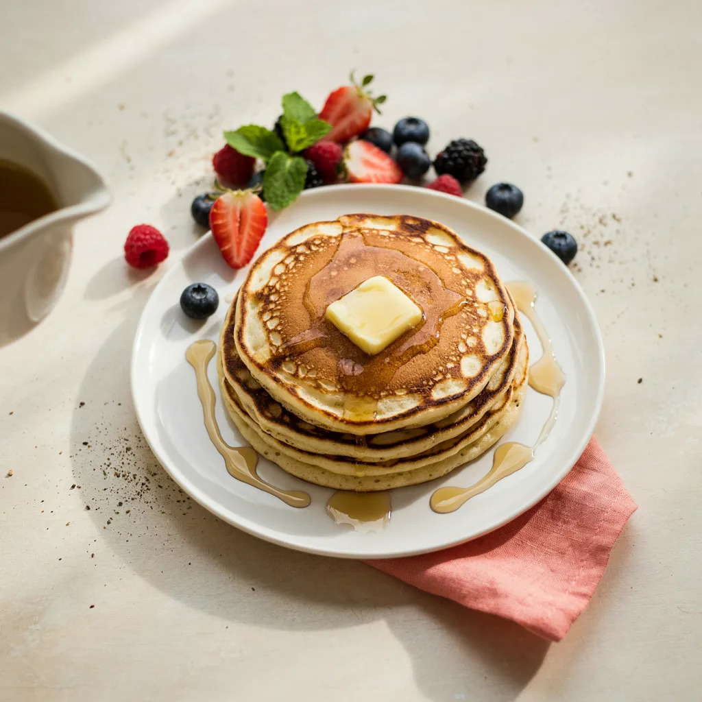 Fluffy Buttermilk Pancakes with Berries