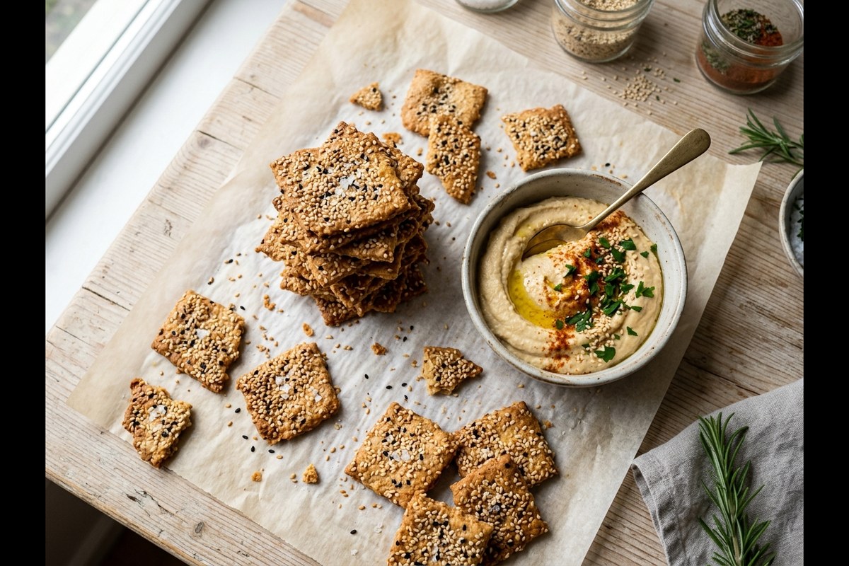 Sesame Crackers (Crispy & Homemade)