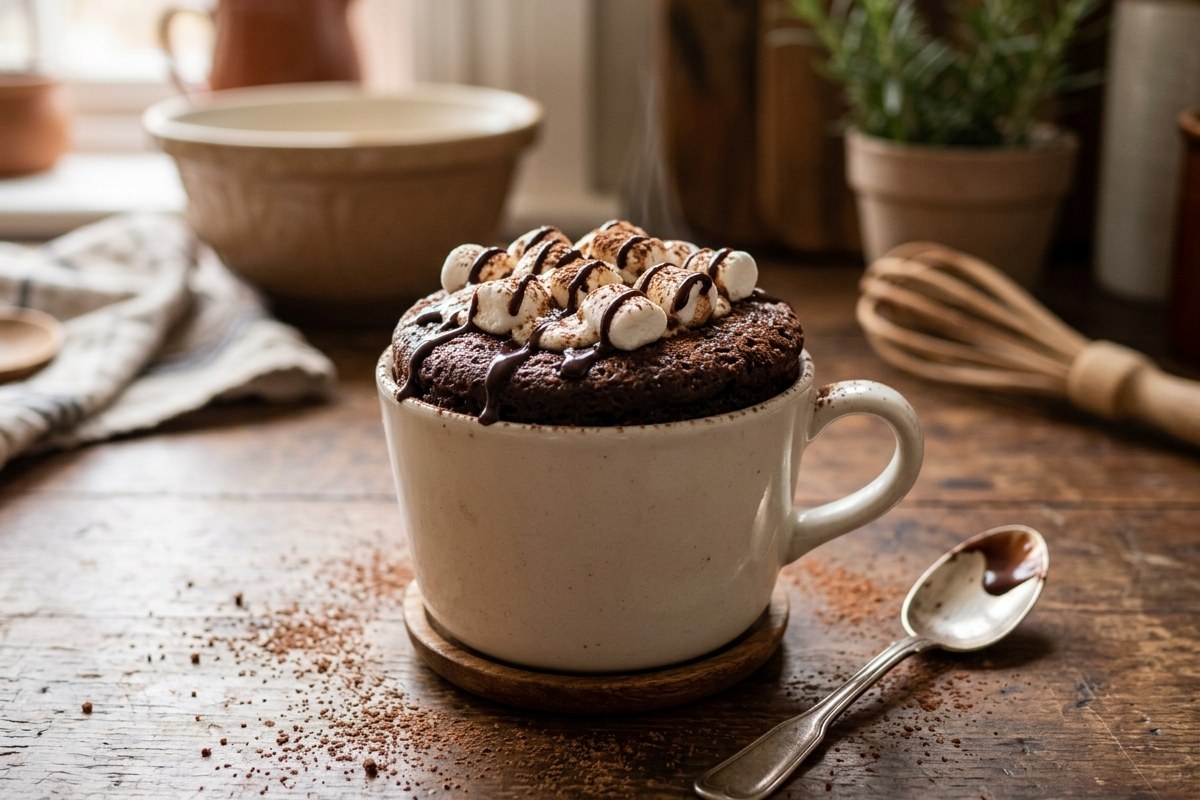 Hot Chocolate Mug Cake Recipe (2-Min Microwave) – Easy & Cozy