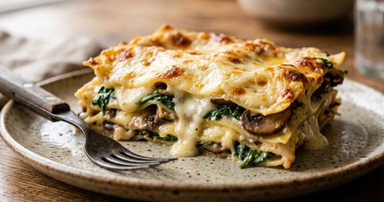 Lasagna with Alfredo Sauce Recipe (1.5-Hr) – Creamy & Comforting