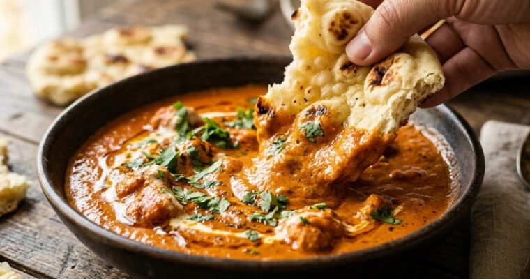 Naan Bread with Butter Chicken Recipe (1-Hr) – Rich & Restaurant-Style