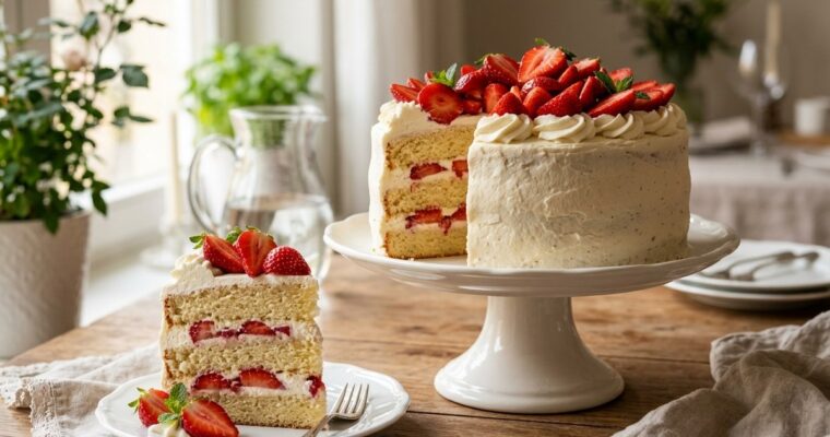 Strawberry Chantilly Cake Recipe (50-Min Bake) – Easy & Elegant