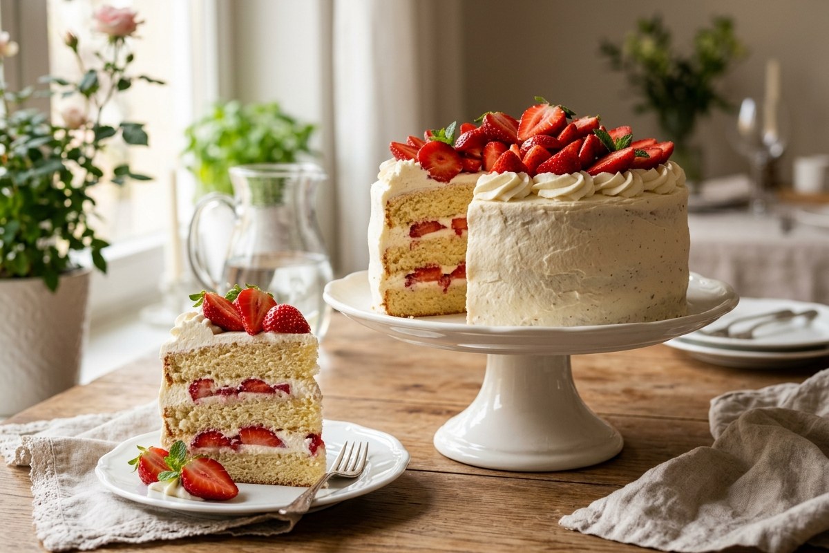 Strawberry Chantilly Cake Recipe (50-Min Bake) – Easy & Elegant