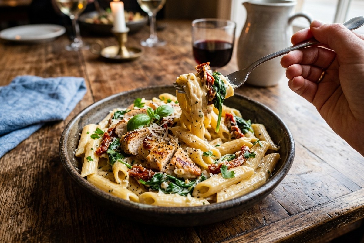 Creamy Tuscan Pasta Recipe (30-Min) – Easy Weeknight Dinner